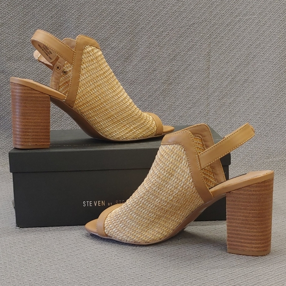 Steven Raffia Sweep Pump Natural Multi-10 - Picture 2 of 14